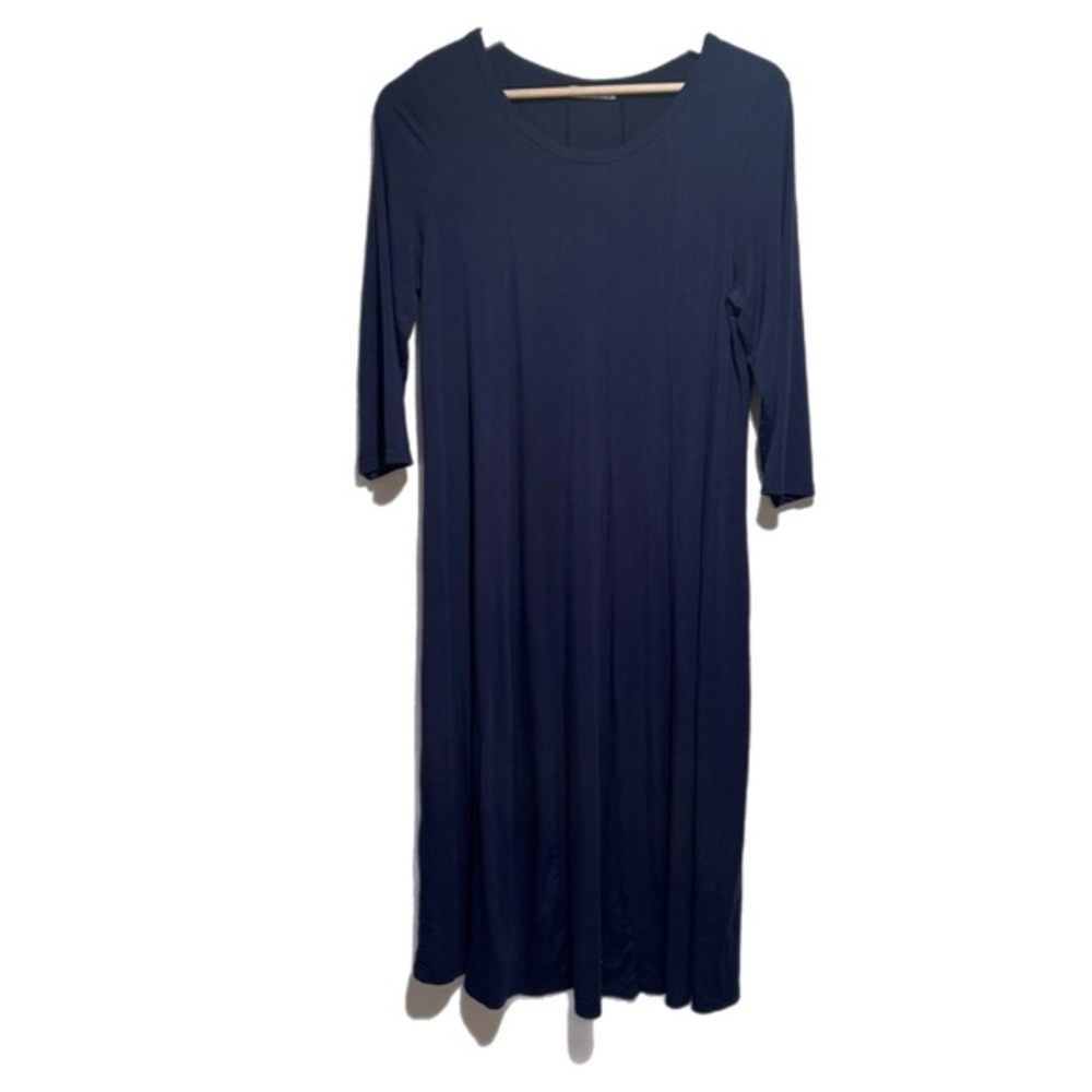Chic 3/4 Sleeve Navy Dress